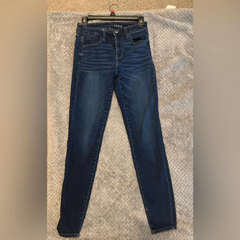 American Eagle Super Stretch Jegging Dark Wash Denim Jeans Women’s Size 6 Long - Picture 1 of 5